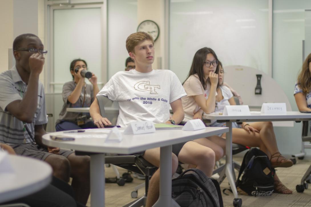 students participate in a mindfulness course